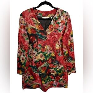 Soft Surroundings Crimson Fall Autumn Tunic Dress Pockets Size Medium 90s Witch